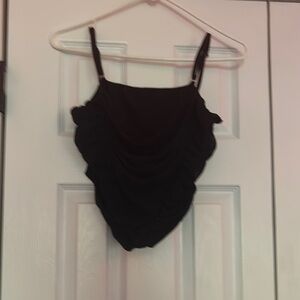 Black Ruched Tank Top